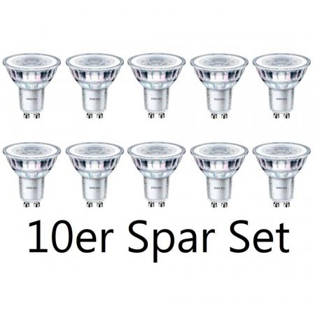 10er Pack Philips GU10 CorePro LED Strahler 4.6W wie 50W Glas 4000K neutralweißes Licht 36 ° Ausstrahlungswinkel